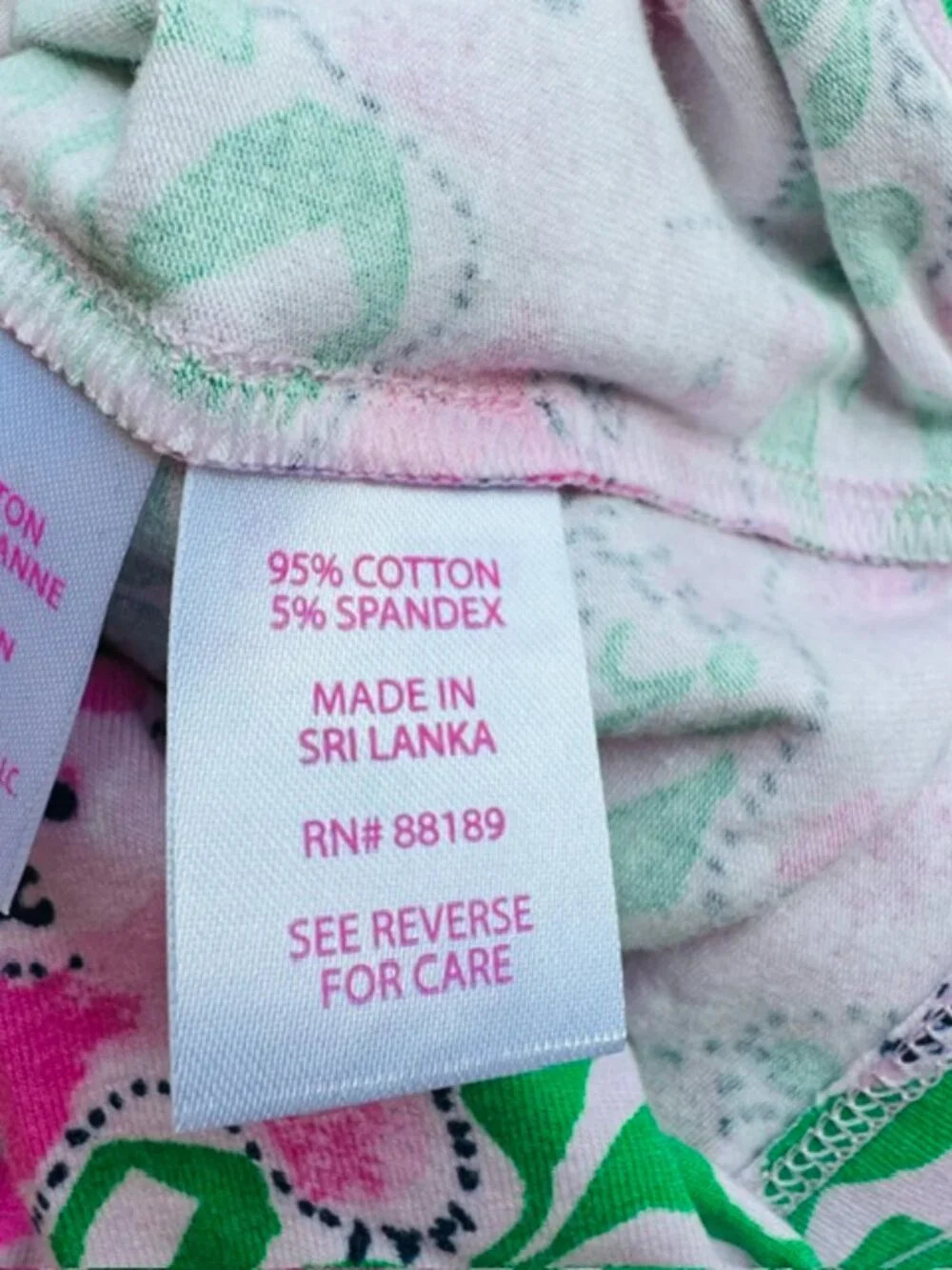NWT Lilly Pulitzer Girls Sammy Pajama Set Pink Quartz Panda N Bows Sz 6